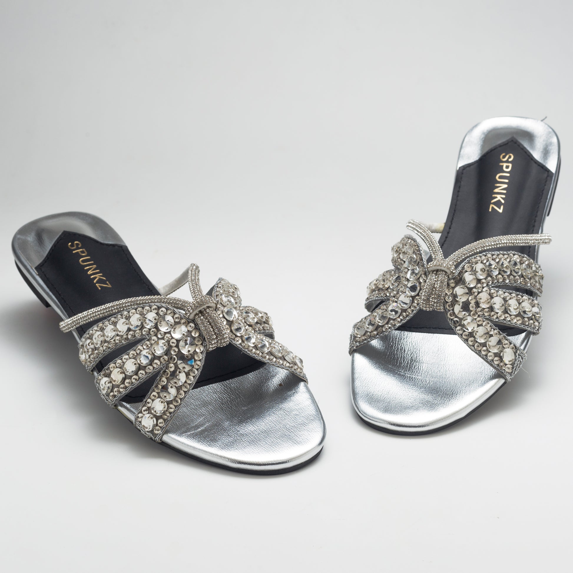 Gina Handcrafted Embellished Slider Sandals - Spunkz