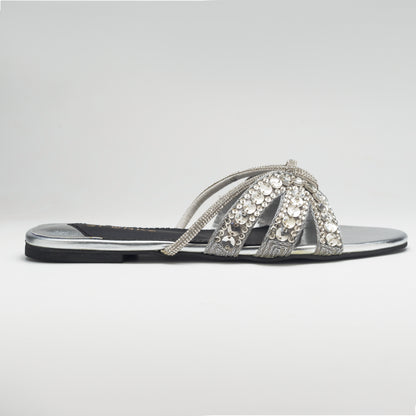 Gina Handcrafted Embellished Slider Sandals - Spunkz