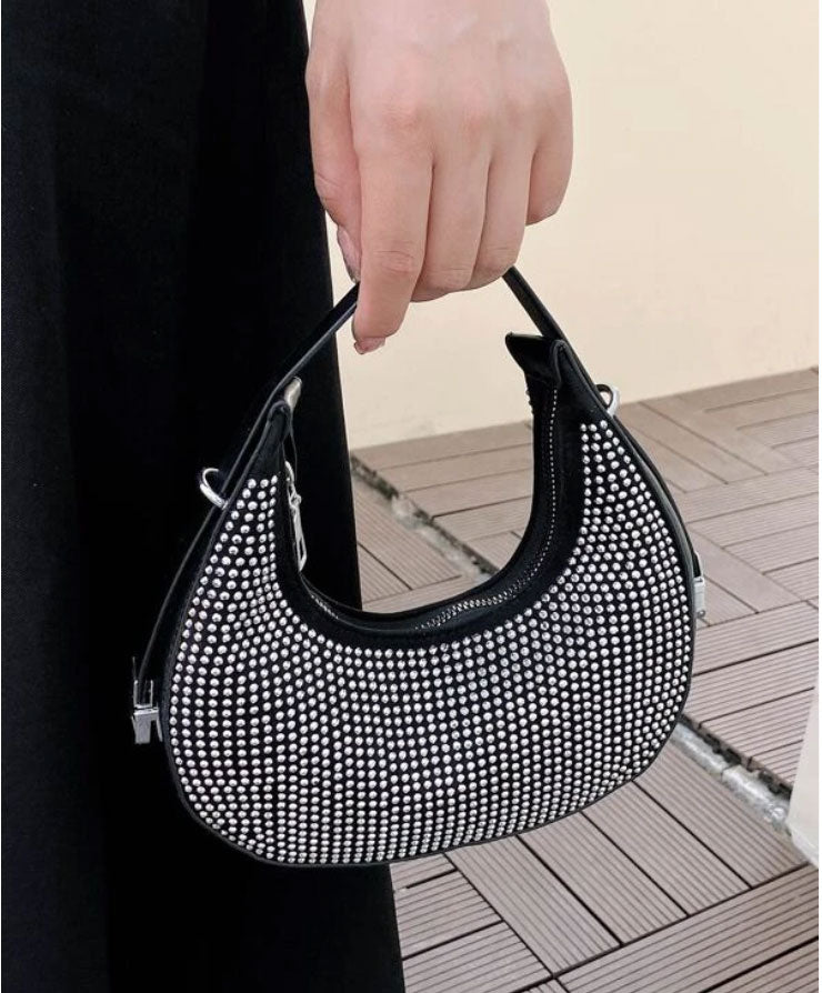 Diamond Decor Hobo Bag - Spunkz