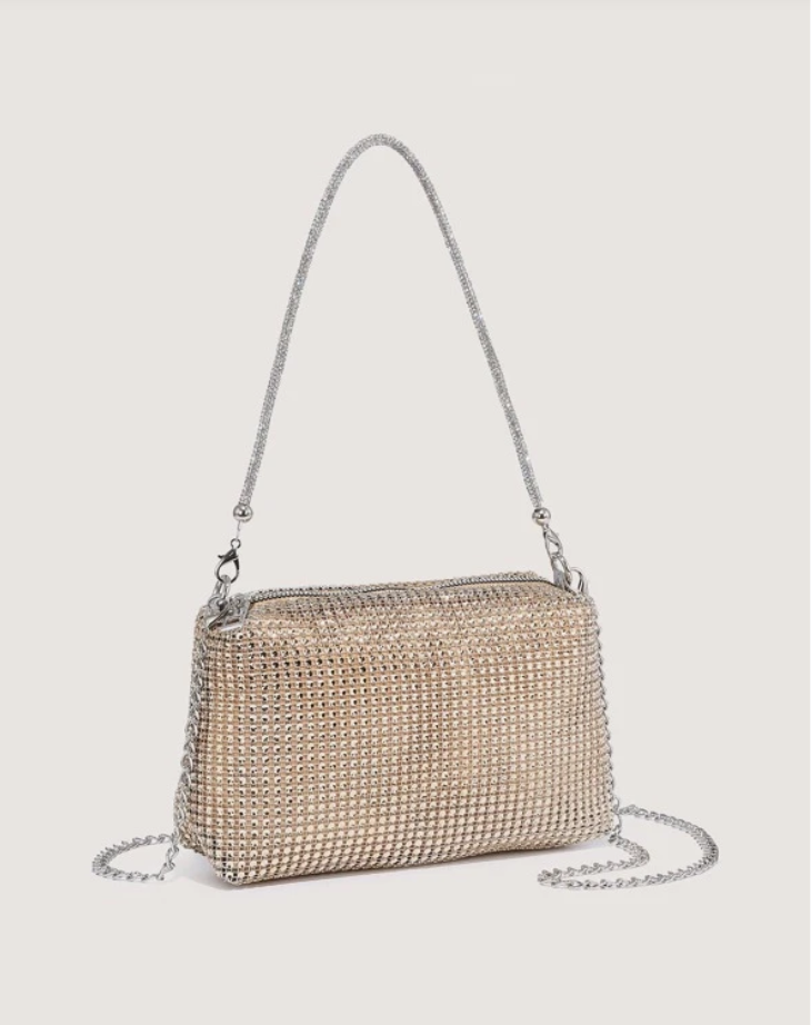 Gold sales rhinestone purse