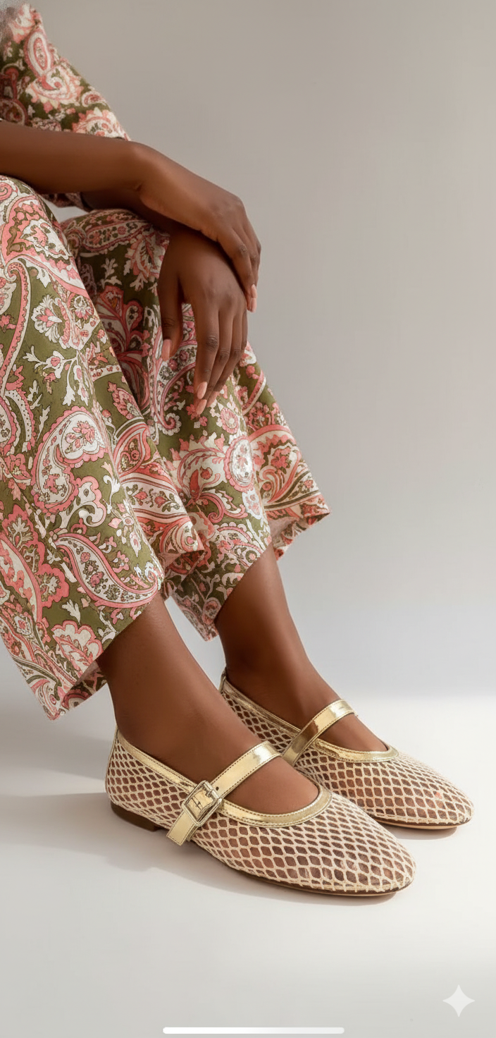 Ballerina Gold Ballet Flats