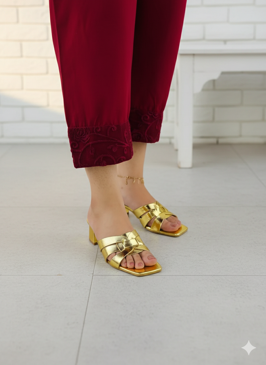 Golden Crocs Sandals (11028)