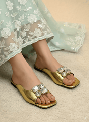 Gold Crocs Diamond Slippers - Spunkz