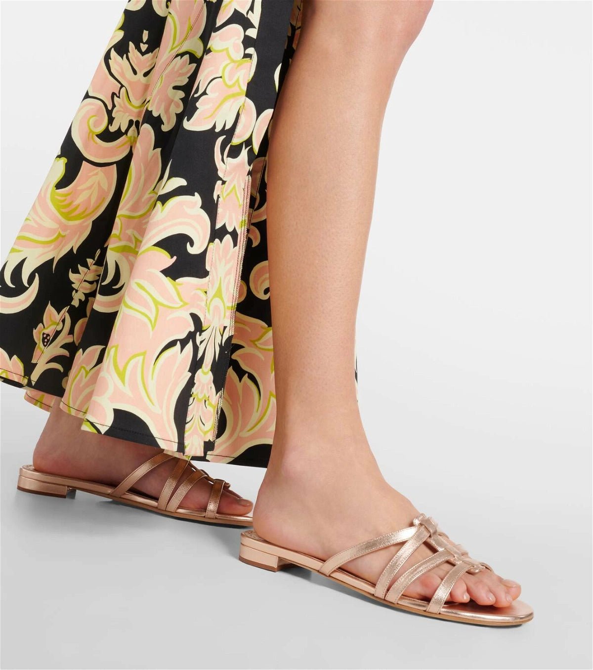 Rose gold slip on sandals sales