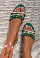 Spunkz Jeweled Flats (Emerald)
