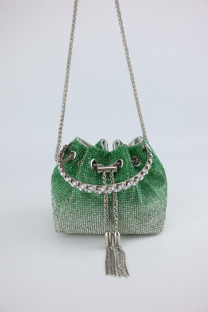 Spunkz Rhinestone Diamond Handle Bucket Bag - Spunkz