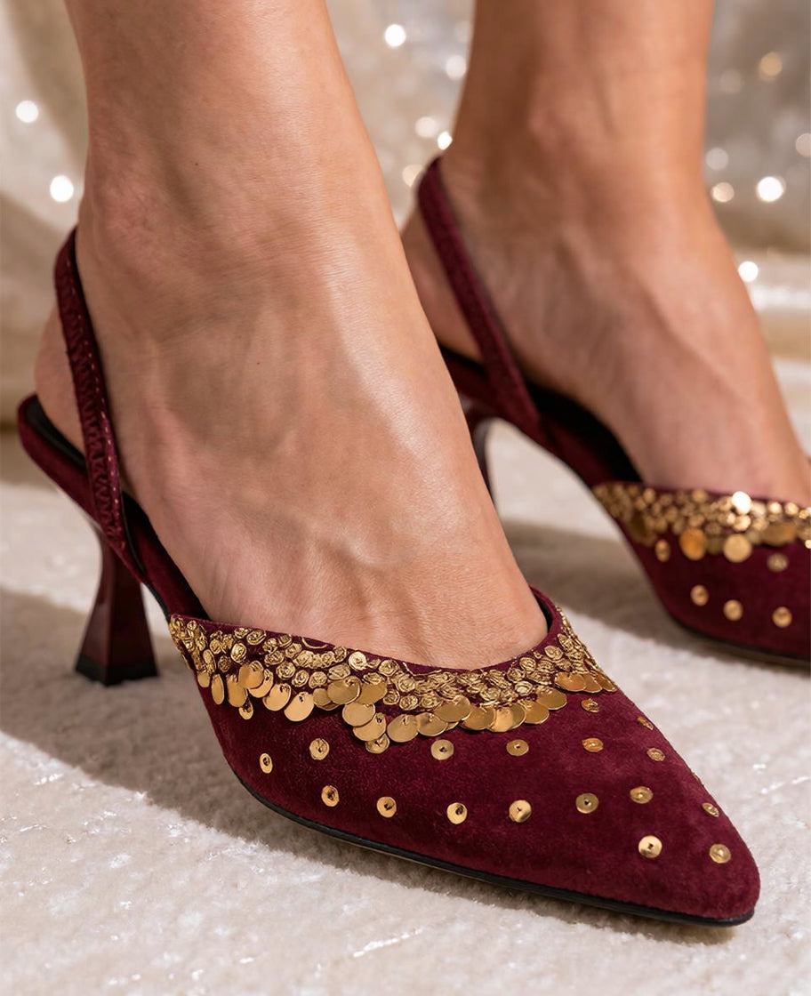 Spunkz Crown Heels (Maroon)