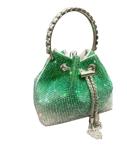 Spunkz Rhinestone Diamond Handle Bucket Bag