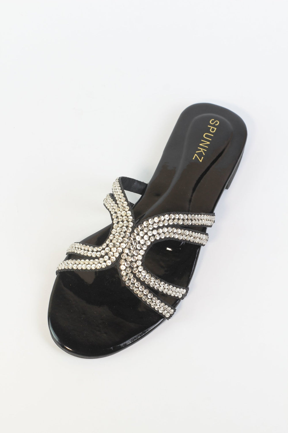 Mila Black Flat Sandals (11049) - Spunkz