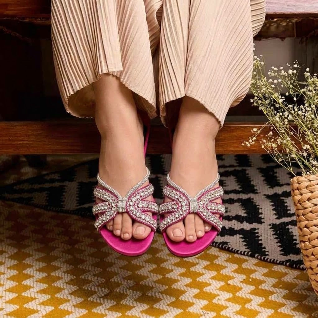 Norah Pink Flat Slippers (11037)