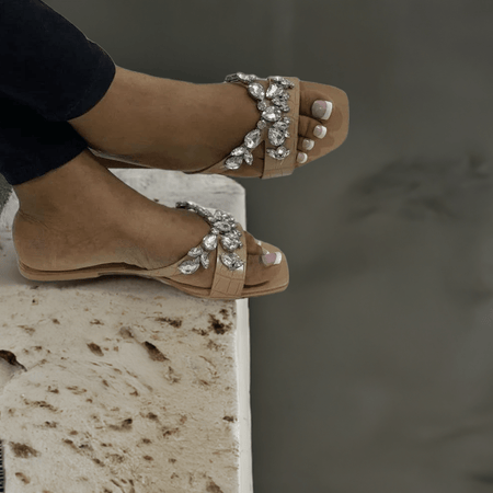 Nude Diamond Stones Slippers - Spunkz