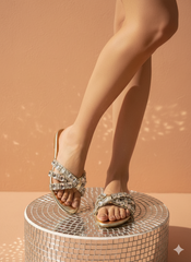 Nuur Golden Flat Slippers