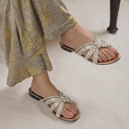 Natasha Rose Gold Slippers (11037)