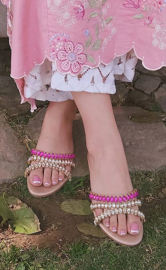 Spunkz Jeweled Flats (Pink)