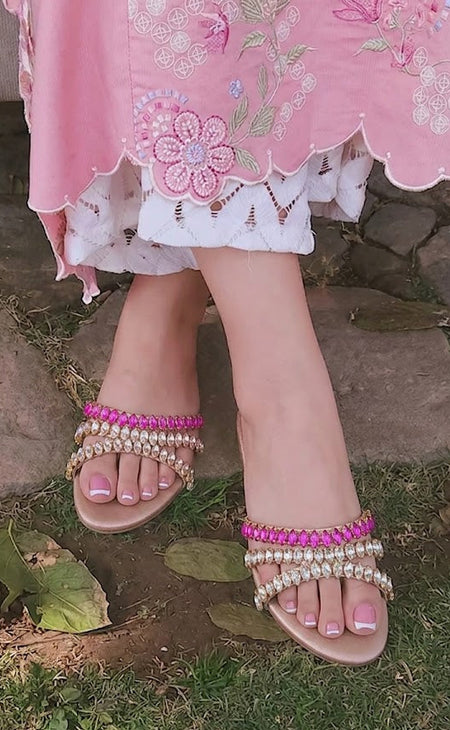 Spunkz Jeweled Flats (Pink)