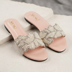 Pink Pearls Flat Slides