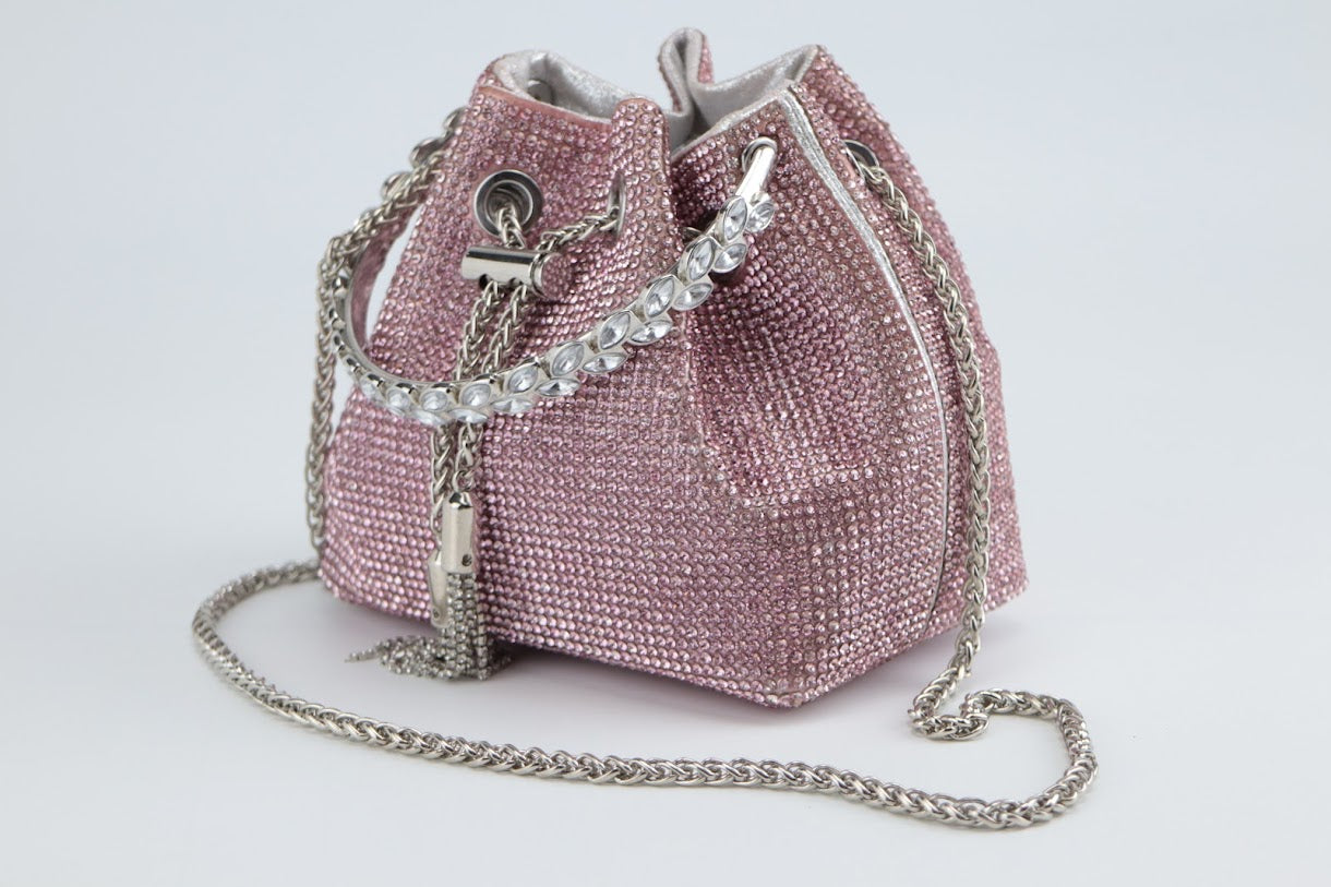 Spunkz Rhinestone Diamond Handle Bucket Bag