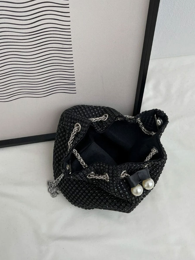 Spunkz Black Rhinestone Potli Bag