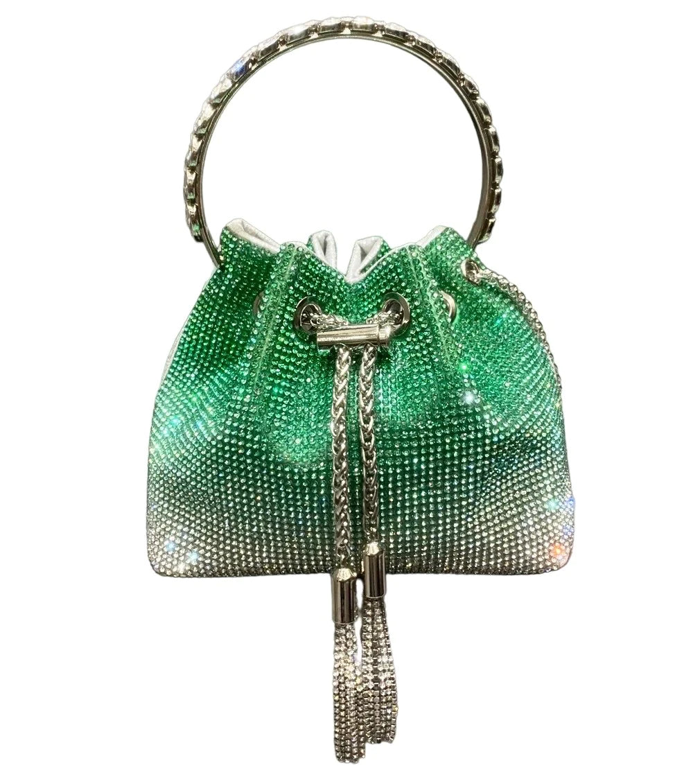 Spunkz Rhinestone Diamond Handle Bucket Bag - Spunkz