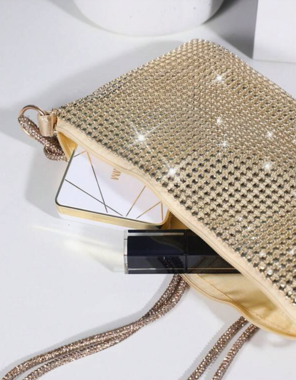 Glitter Bling Shiny Golden Rhinestone Purse - Spunkz