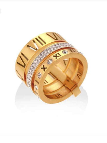Zircon Stones Roman Stacked Ring - Spunkz