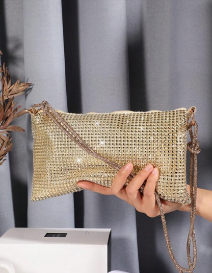 Glitter Bling Shiny Golden Rhinestone Purse - Spunkz