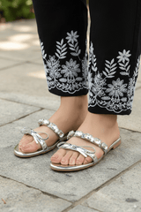 Myra Silver Flat Slippers (11070) - Spunkz