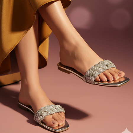Shimmery Flats (Silver) 90055