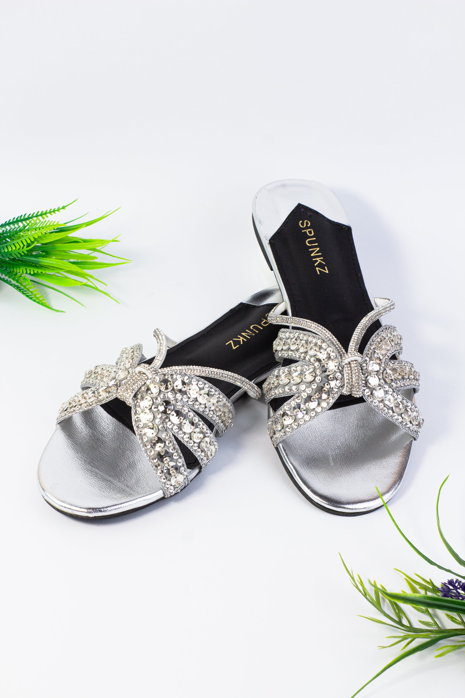 Gina Handcrafted Embellished Slider Sandals - Spunkz