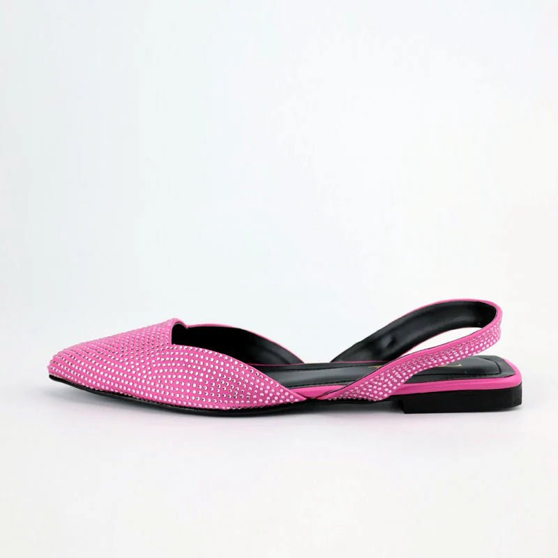 Slingback Flat Pumps (Pink) - Spunkz