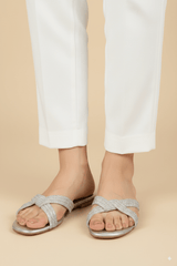 Strappy Knot Silver Flats - Spunkz