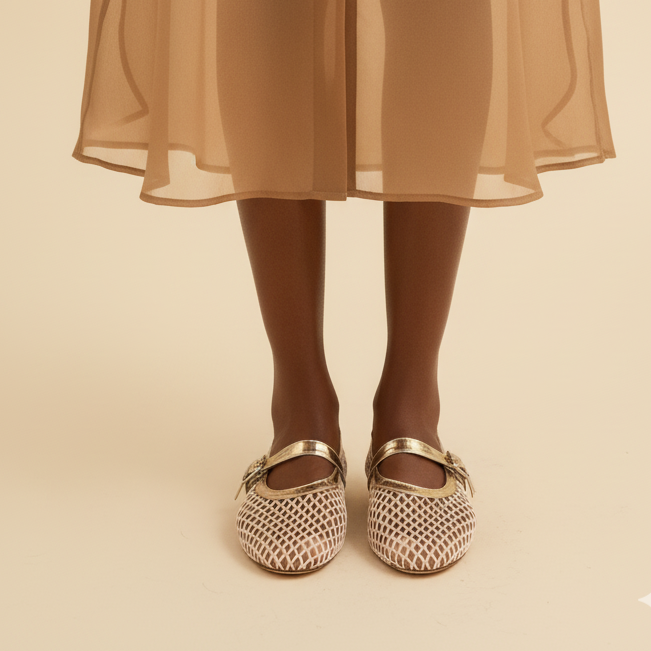 Ballerina Gold Ballet Flats