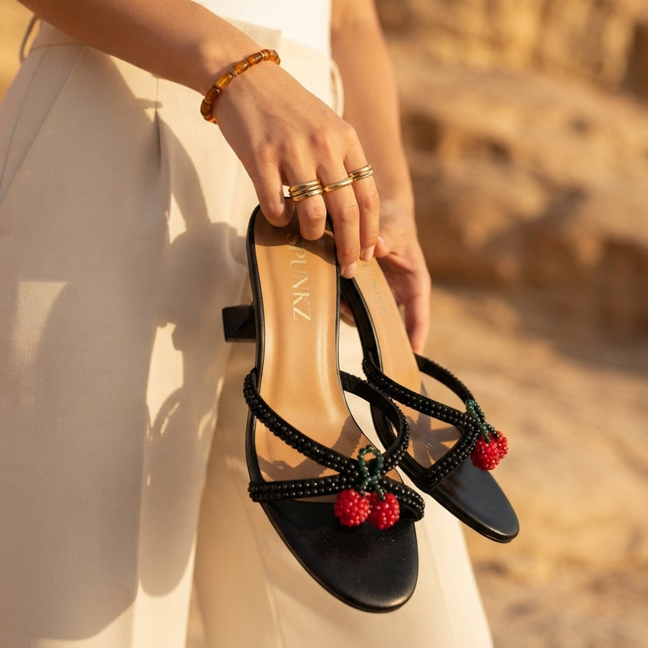 Cherry on Top Black Heel