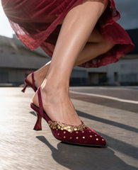 Spunkz Crown Heels (Maroon)