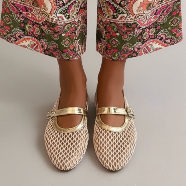 Ballerina Gold Ballet Flats