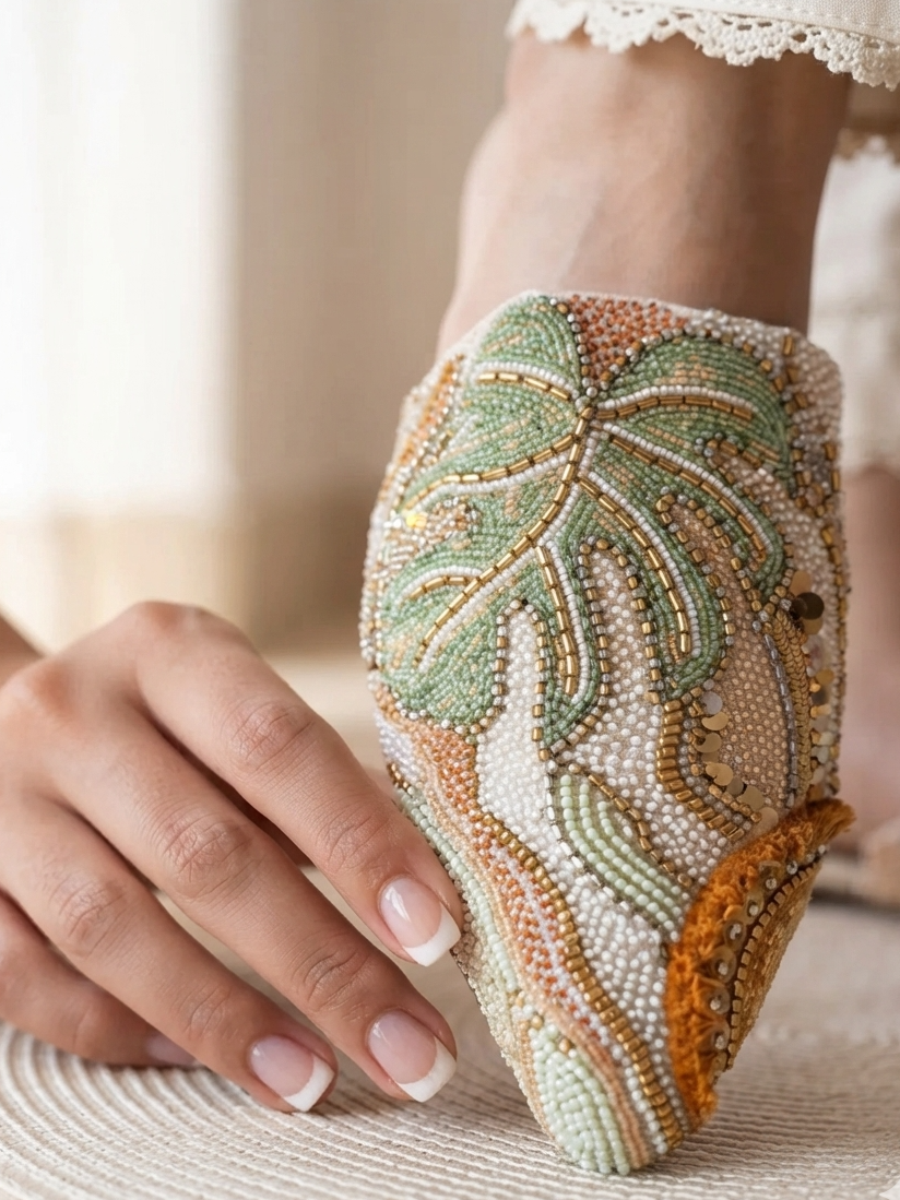 Embroidery Flat Mules
