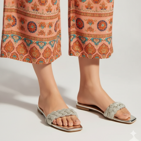 Shimmery Flats (Silver) 90055