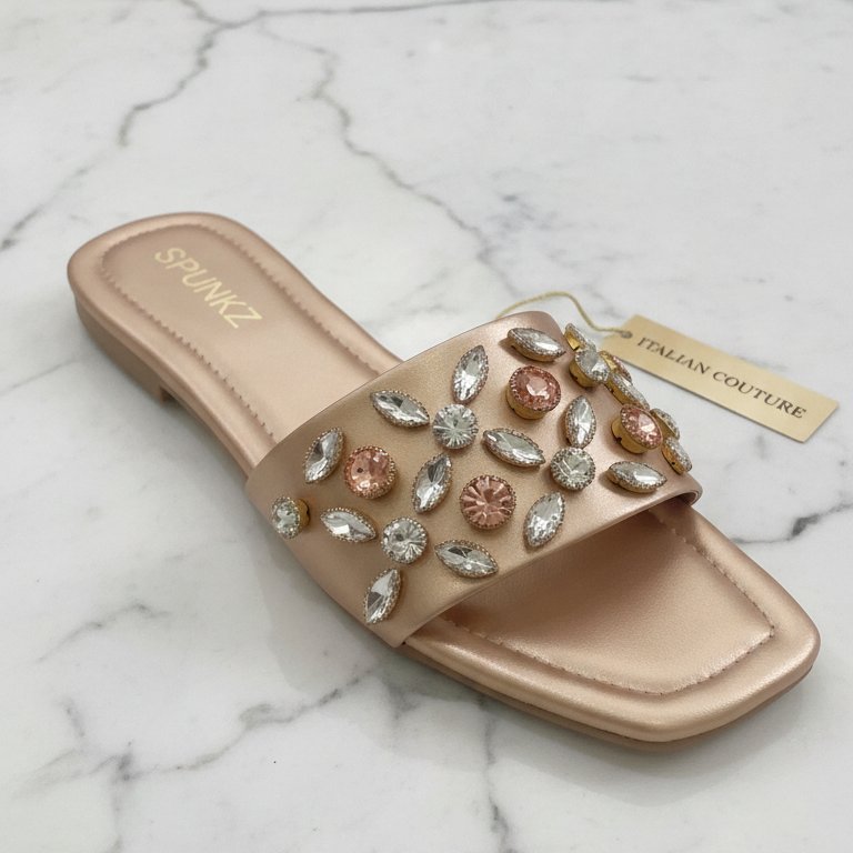 Marquise Stones Flat Slides