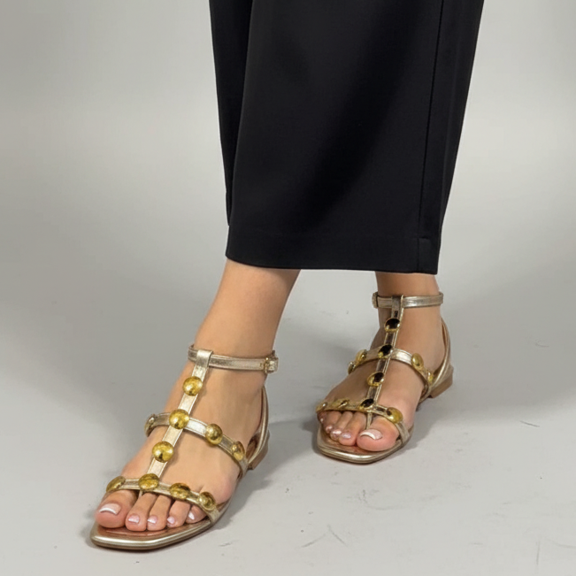 Thong Studs Flats 90035
