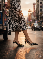 Polkadot V-Logo Heels