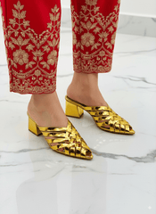 Alfie GOLD Heeled Sandals (11051) - Spunkz