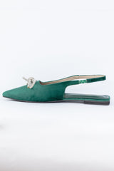Velvet Slingback Green (11015) - Spunkz