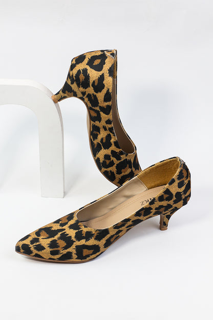 Zelda Leopard-Print Pointed Toe Stiletto Heel Pumps - Spunkz