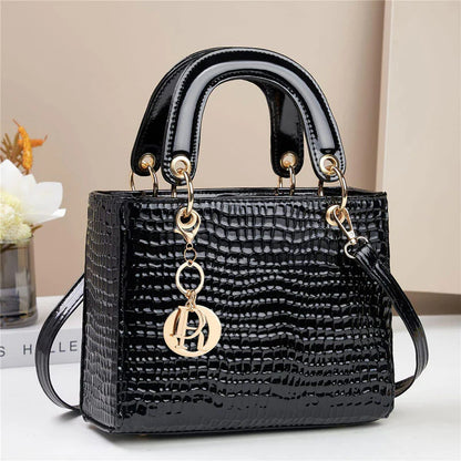 Spunkz Shiny Snake Skin Crocodile Pattern Leather Handbag