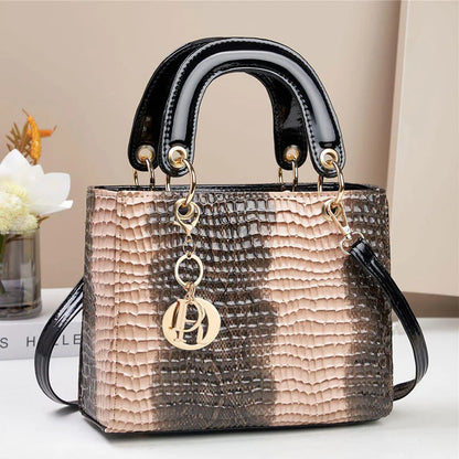 Spunkz Shiny Snake Skin Crocodile Pattern Leather Handbag