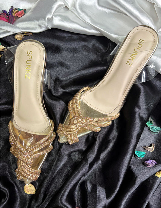 Diva Pointed Toe Bling Rhinestone-embellished Twisted Sandals