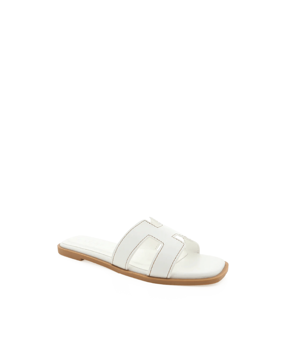 H Oran White Flat Slides (11058) - Spunkz