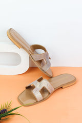 Oran Nude Flat Sandals (11034) - Spunkz