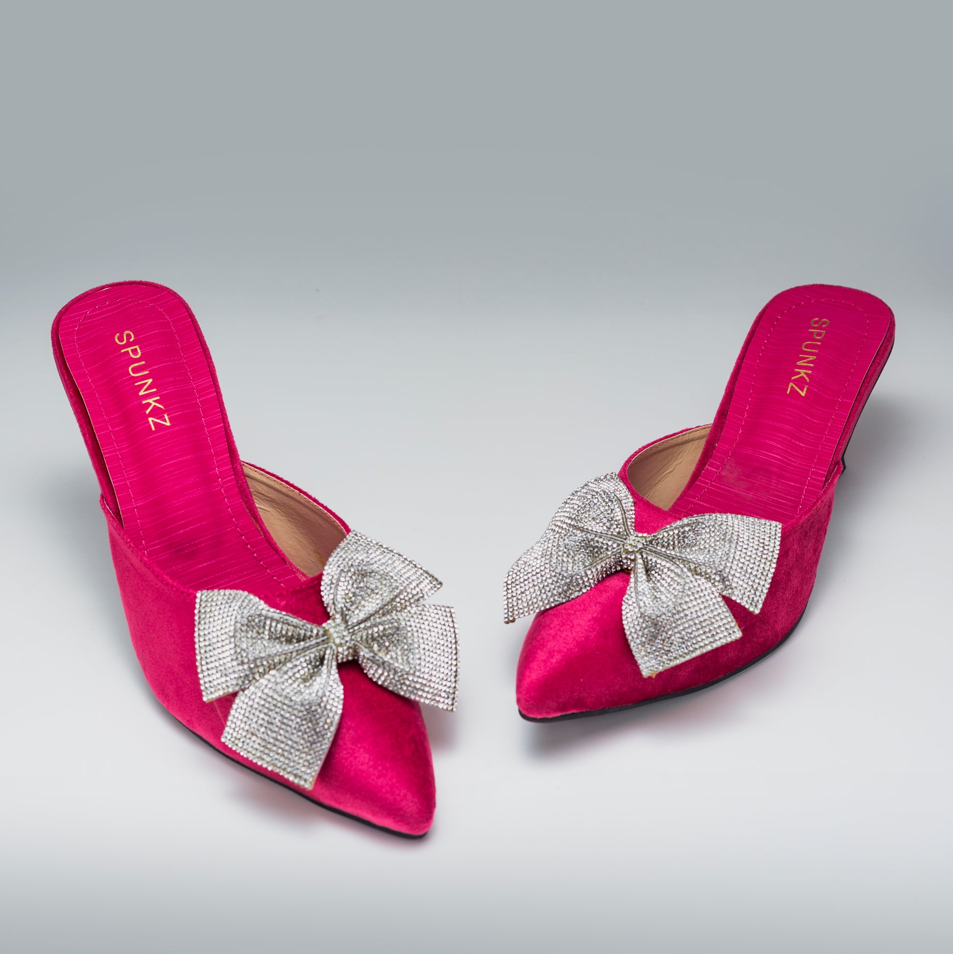 Lupita Rhinestone Bow Pink Sandals - Spunkz