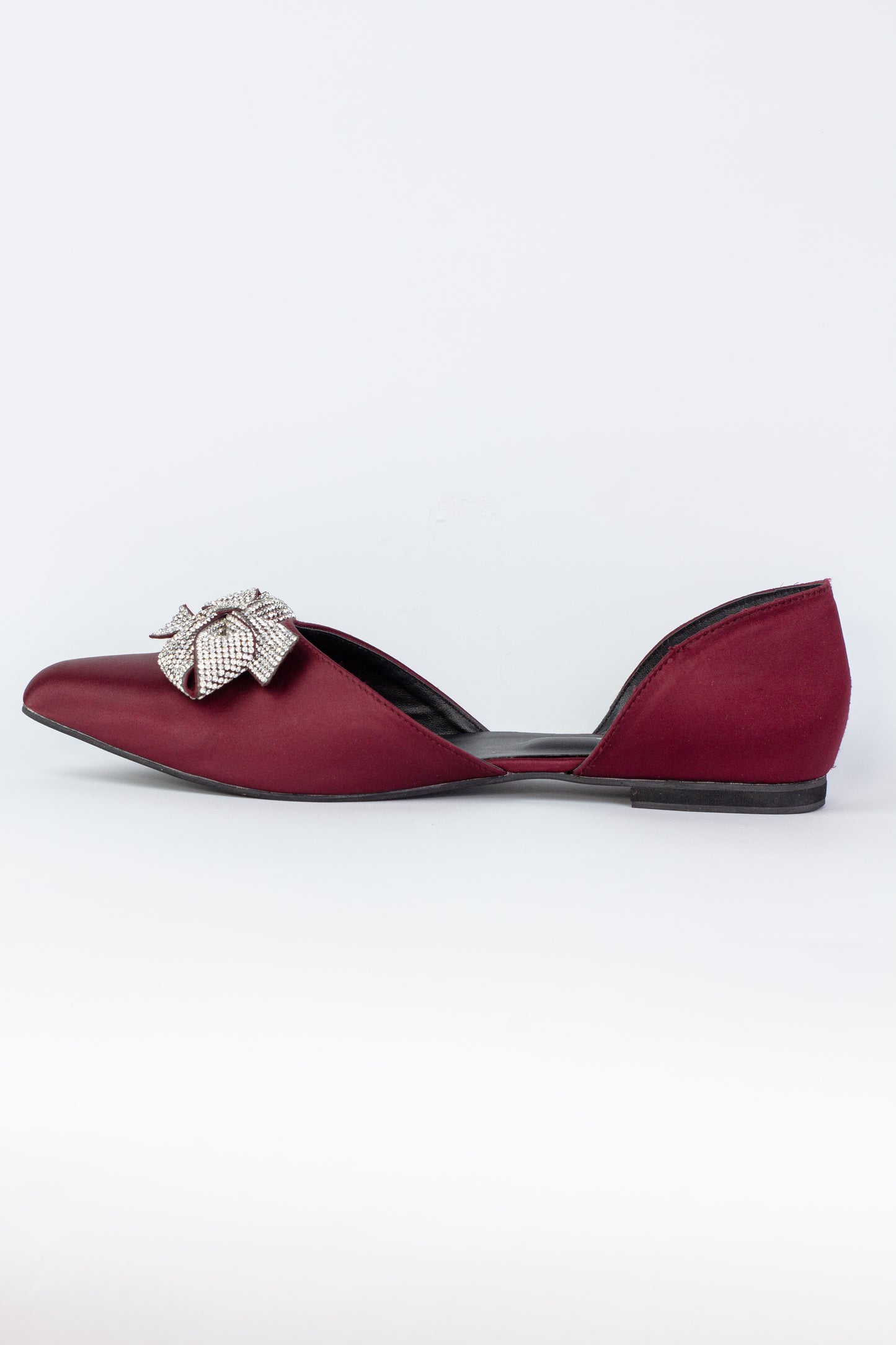 Tanya Rhinestone bow flat pumps